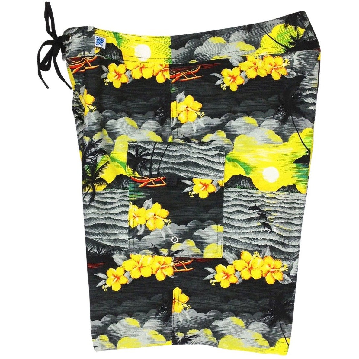 "Picture This" Womens Board Shorts - Regular Rise / 10.5" Inseam (Charcoal) - Board Shorts World