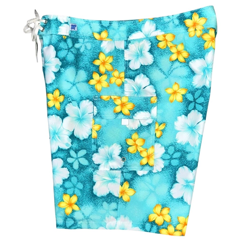 "Spin Cycle" Womens Board Shorts - Regular Rise / 10.5" Inseam (Aqua) - Board Shorts World