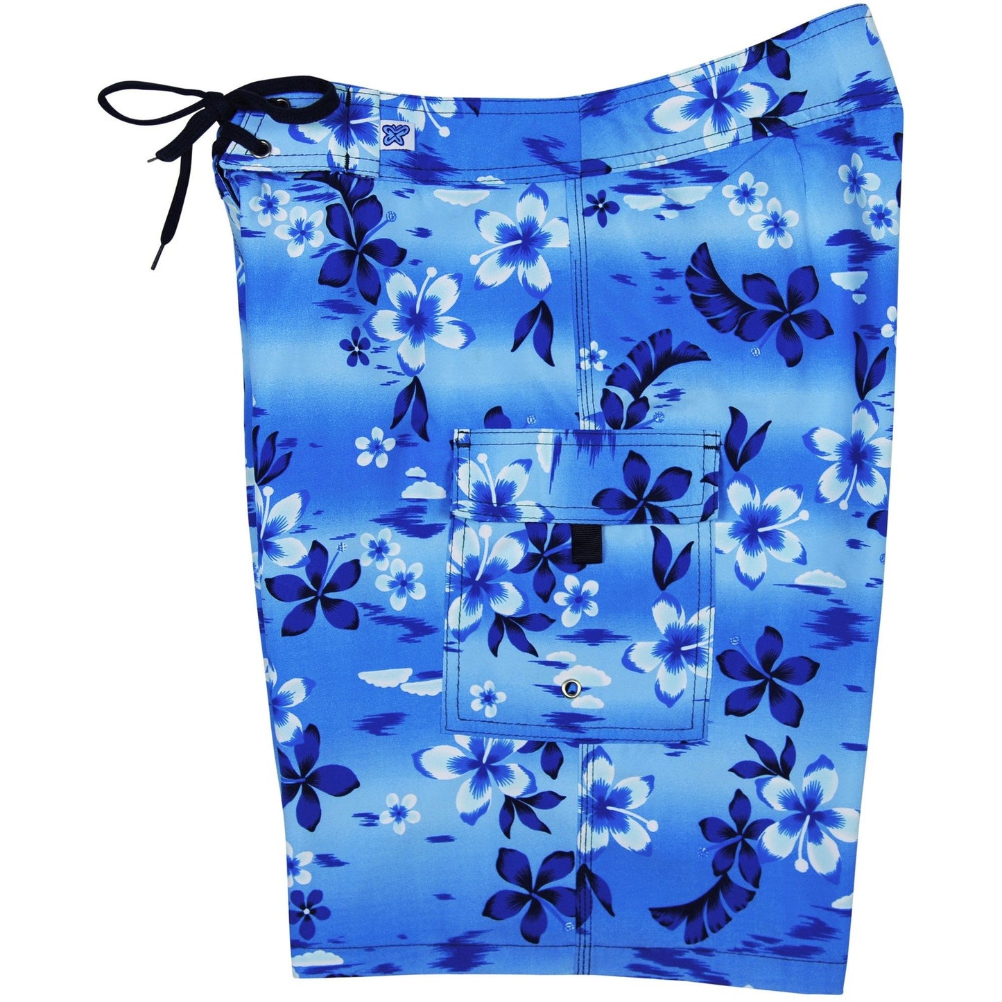 "Soul Salvation" Womens Board Shorts - Regular Rise / 10.5" Inseam (Blue) - Board Shorts World