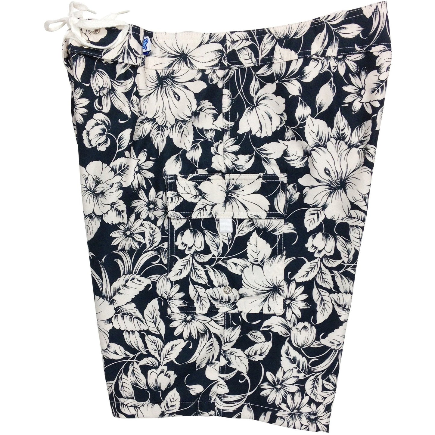 "Vintage" (Black) Womens Board Shorts - Regular Rise / 10.5" Inseam - Board Shorts World