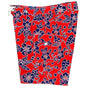 "Warming Trend" Womens Board Shorts - Regular Rise / 10.5" Inseam (Red+Blue)