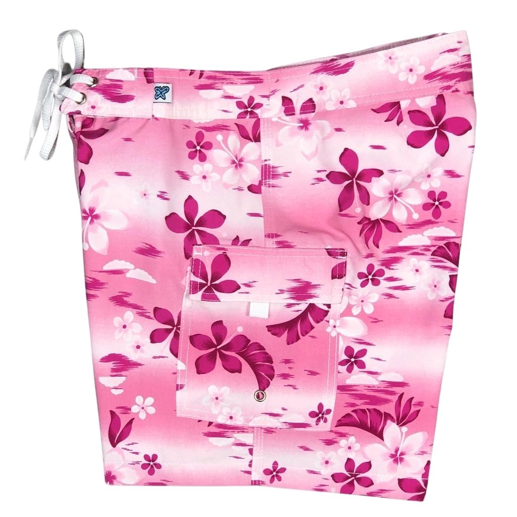 "Soul Salvation" Womens Board Shorts - Regular Rise / 7" Inseam (Pink) - Board Shorts World