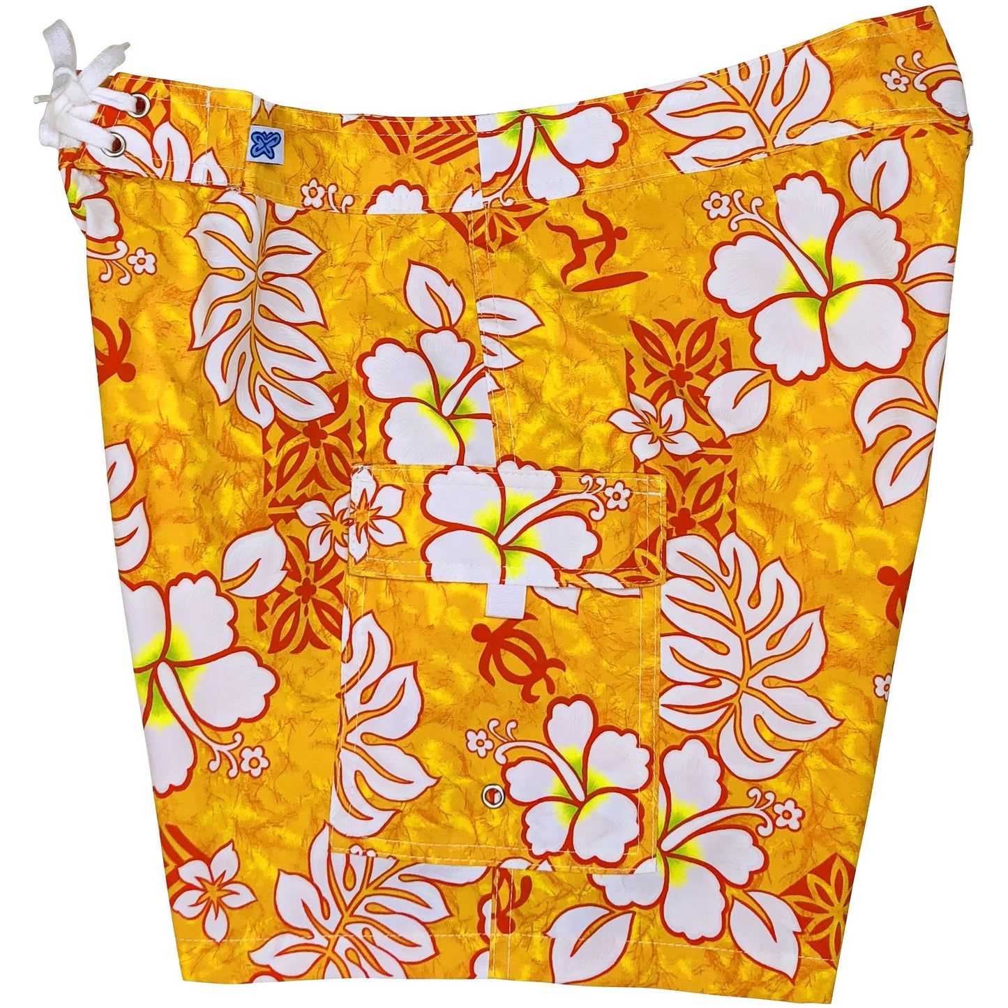 "Tribal Council" Womens Board Shorts - Regular Rise / 7" Inseam (Orange) - Board Shorts World
