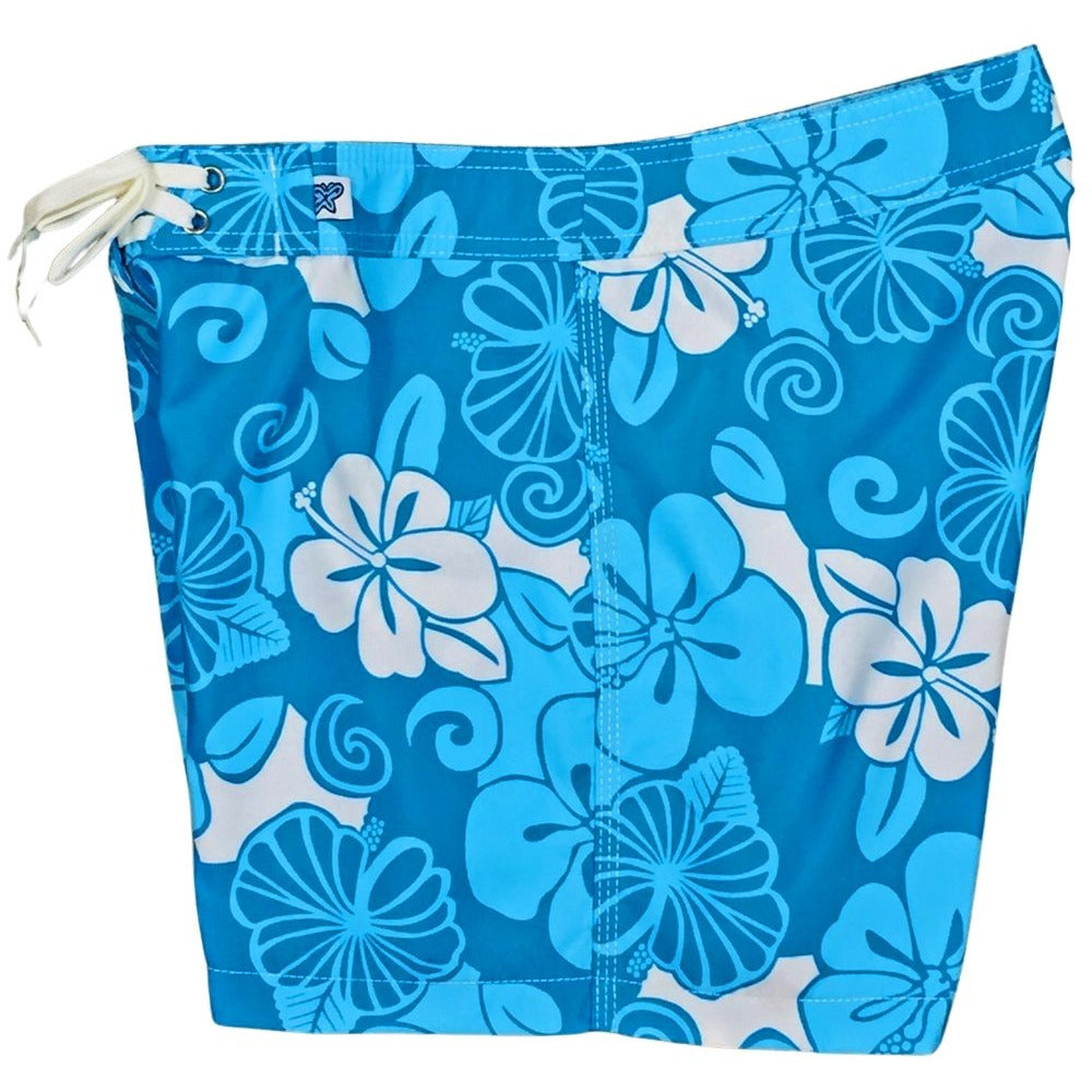 "Dream Girl" Women's Board Shorts - Regular Rise / 5" Inseam (Blue) - Board Shorts World