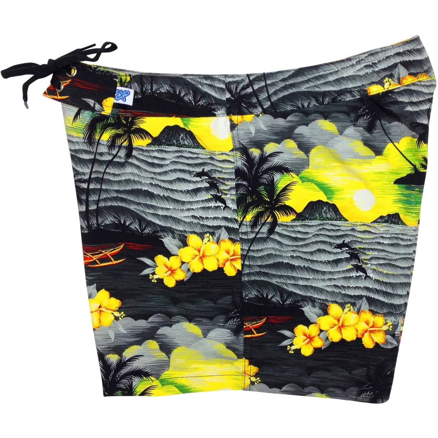 "Picture This" Women's Board Shorts - Regular Rise / 5" Inseam (Charcoal) - Board Shorts World