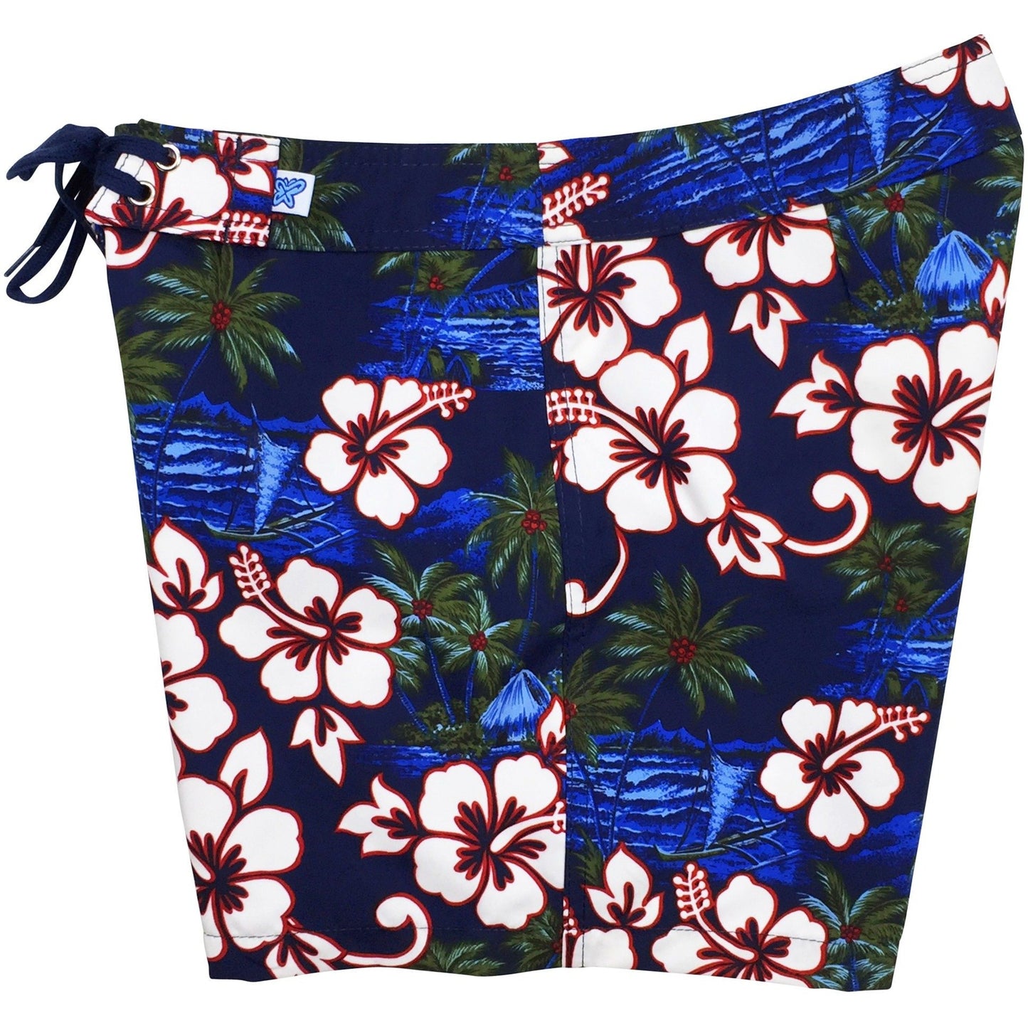 "State of Mind" Women's Board Shorts - Regular Rise / 5" Inseam (Navy) - Board Shorts World