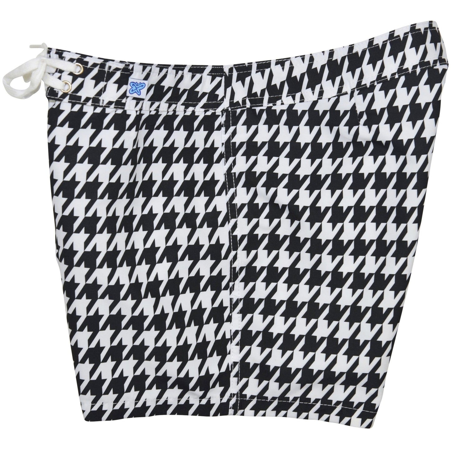 "Sweet Tooth" Houndstooth Print Women's Board Shorts - Regular Rise / 5" Inseam - Board Shorts World