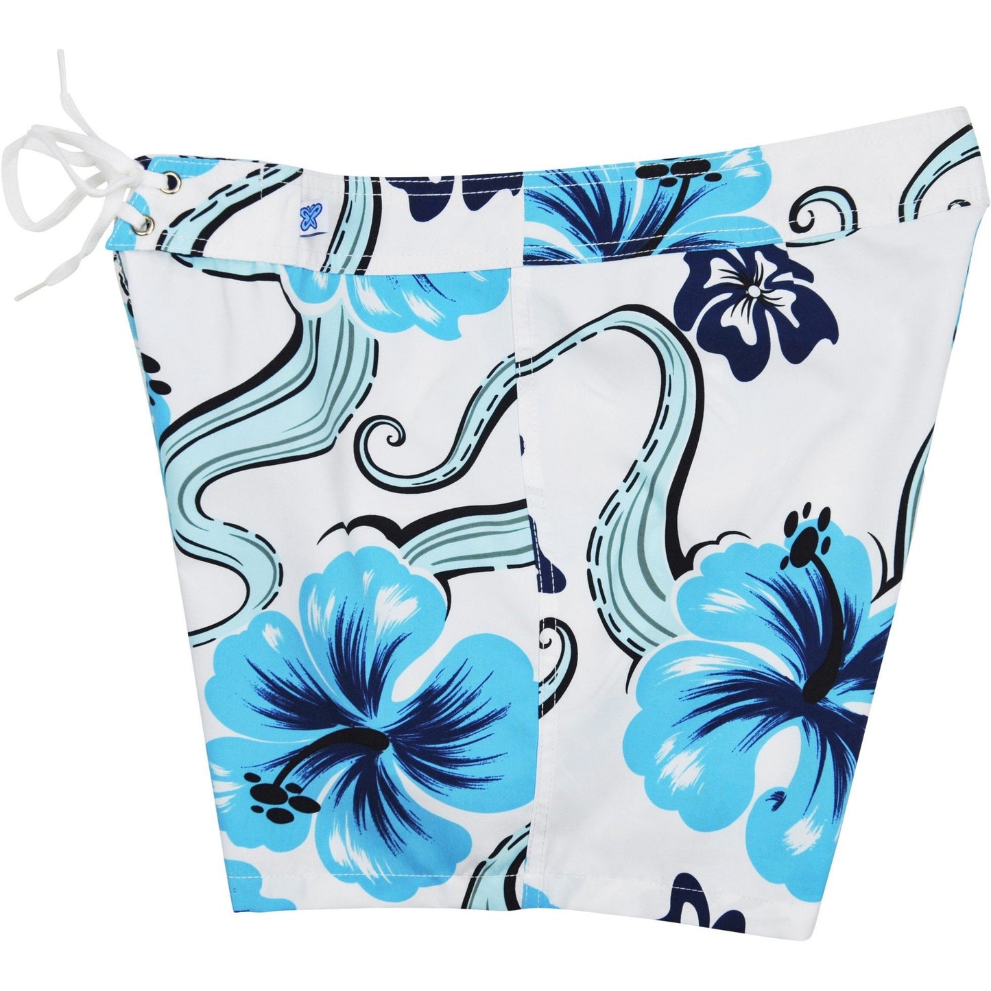 "Tail Spin" Women's Board Shorts - Regular Rise / 5" Inseam (White) - Board Shorts World