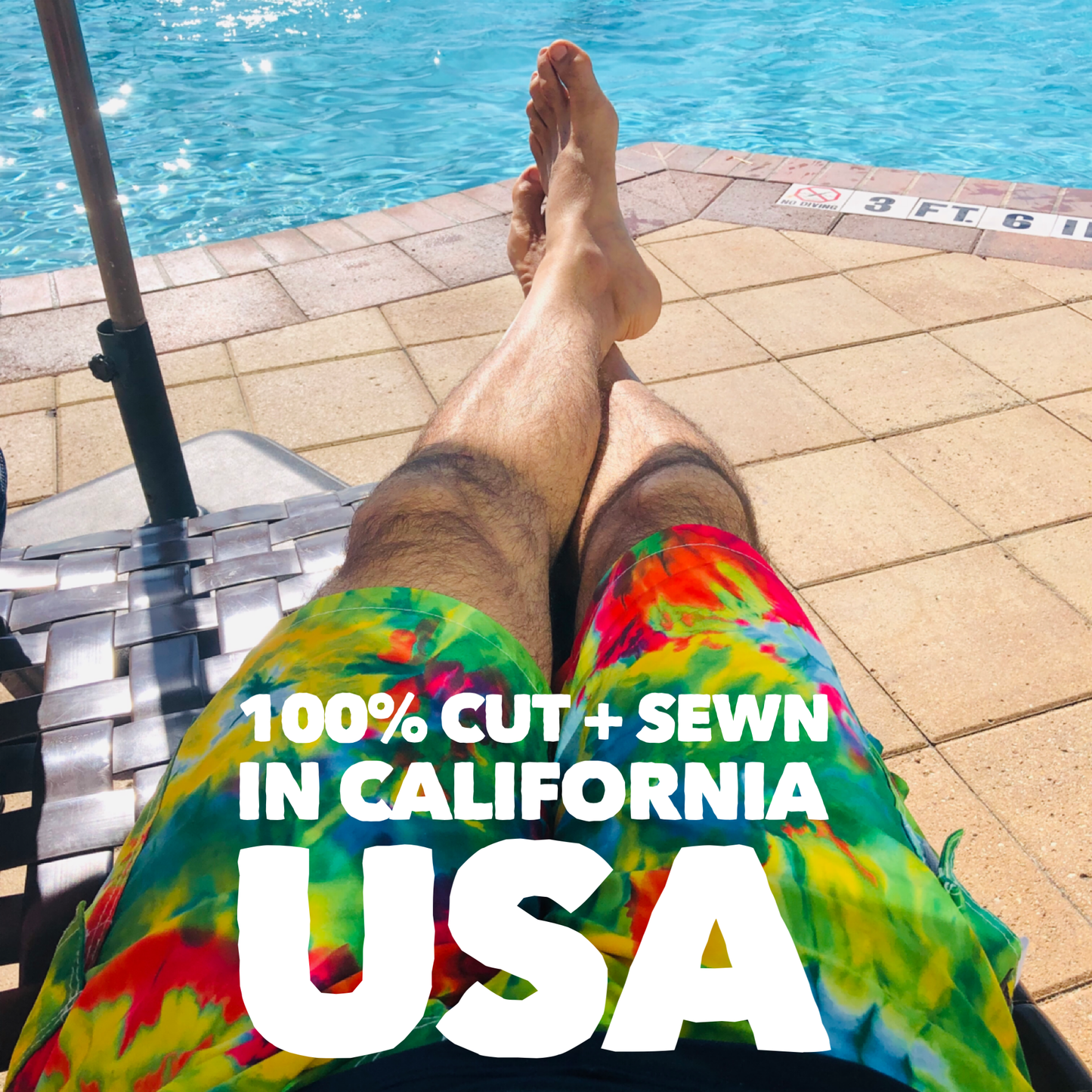 "Love n Haight" Tie Dye Mens Board Shorts - 22" Outseam / 9.5" Inseam - Board Shorts World