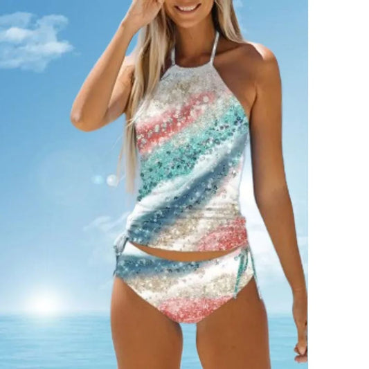 Sunwash Stripe Halter Bikini Set | SunSports