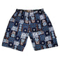 "Colada Collage" 100% Cotton Beach Shorts (Blue) 9.5" Inseam / 22" Outseam