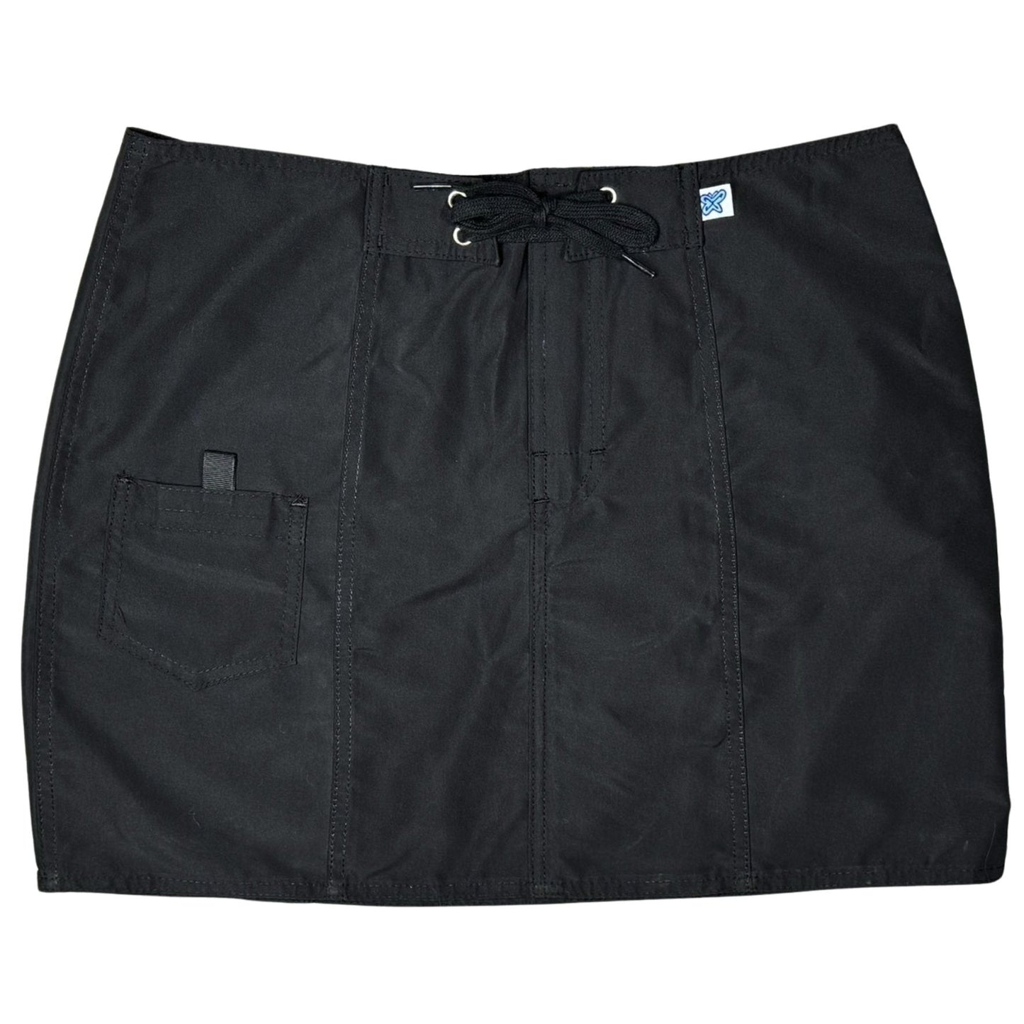 "Manoa" Solid BLACK 100% Cotton Original Style Board Skirt - Board Shorts World