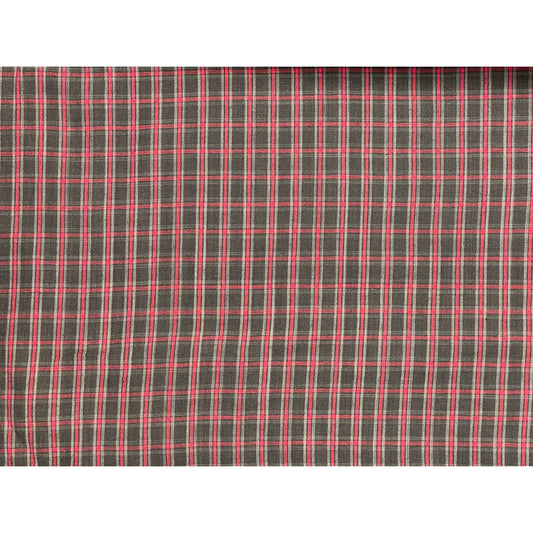 "The Strand" LONG (Red) 100% Cotton Check Beach Shorts 9.5" Inseam / approx.  22" Outseam