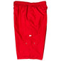 Men's Elastic Waist Board Shorts w/ DOUBLE CARGO Pockets (Select Custom Outseam 18" - 28").  Solid Red.