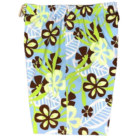 "License to Chill" (Blue) Men's Elastic Waist Board Shorts w/ on-seam Pockets (Select Custom Outseam 18" - 28")