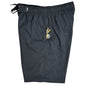 !Solid Black + Black Stitch | M's ELASTIC Waist Board Shorts | Mid Length