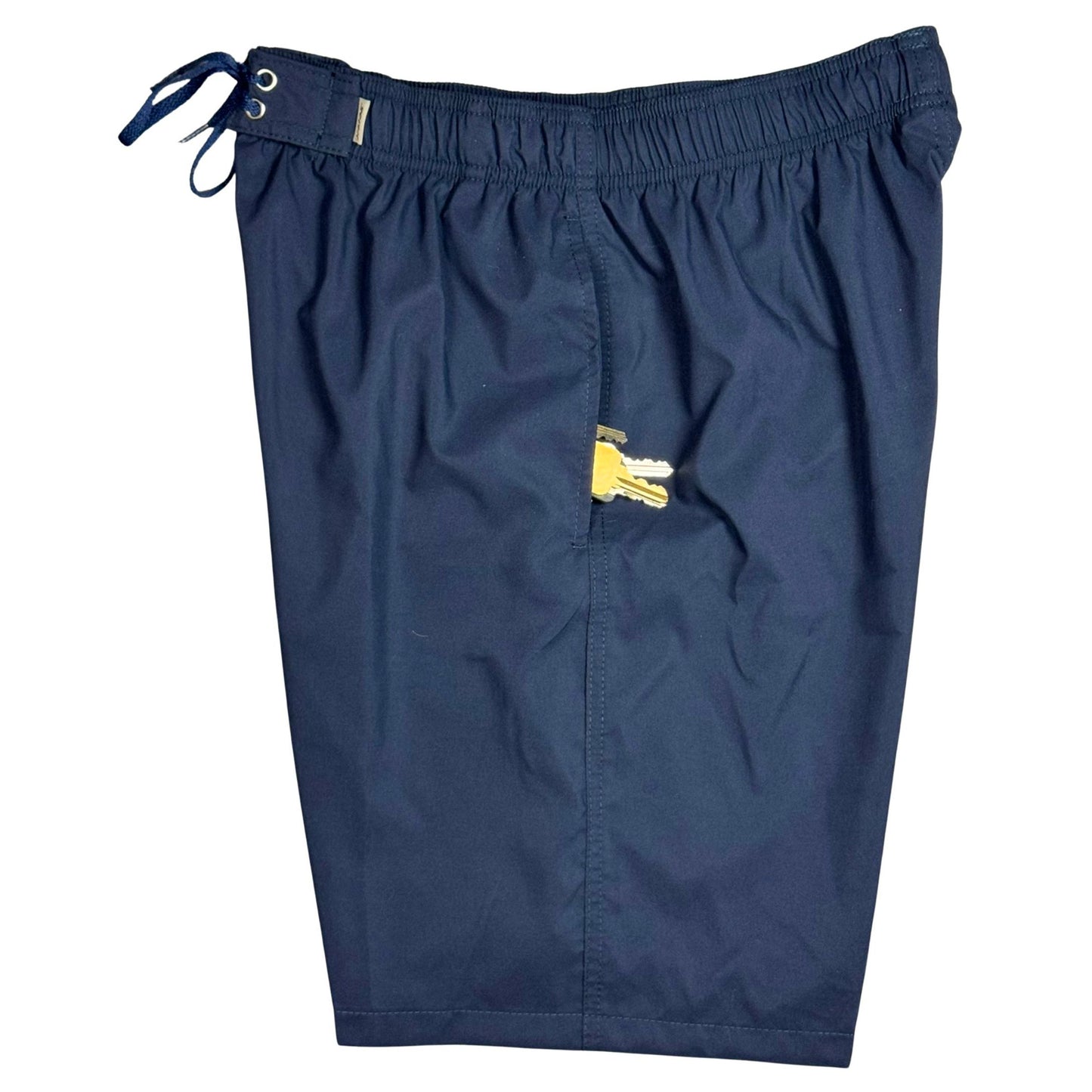 !Solid Navy | M's ELASTIC Waist Board Shorts | Mid Length