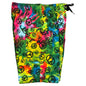 "Sign Language" Tie Dye Elastic Waist Board Shorts. Regular or High Rise/Waist. Women's CUSTOM - Board Shorts World