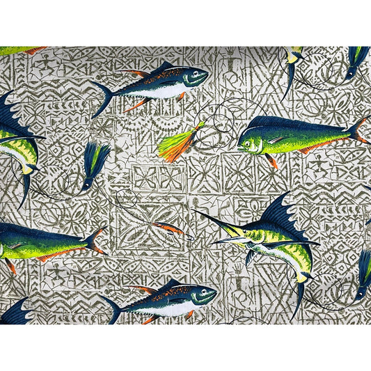 "Fighting Chair" (Green) Build-Your-Own 100% Cotton Men's Swim Trunks - Board Shorts World