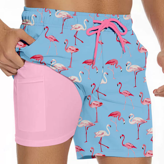 Pink Tide Flamingo Trunks | SunSports