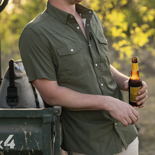 Bluewater Cowboy | UPF 50+ Short Sleeve Button Up | Coastal Lifestyle Shirt | SunSports™