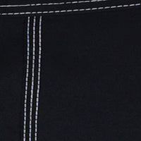 !Solid Black | Black OR White Stitch | M's ELASTIC Waist Board Shorts | Mid Length