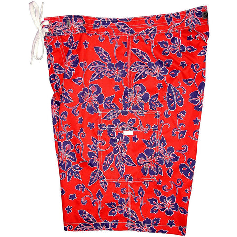 "Warming Trend" (Red+Blue) Double Cargo Pocket Board Shorts (Select Custom Outseam 18" - 28")