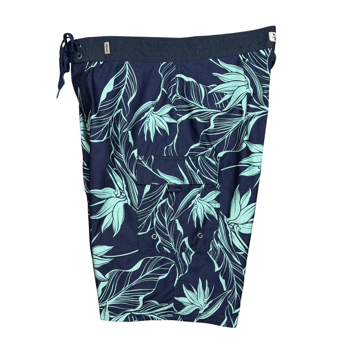Blue Hawaii | 100% Natural Cotton M's Board Shorts | Non-Elastic | Double Cargo | Build Your Own
