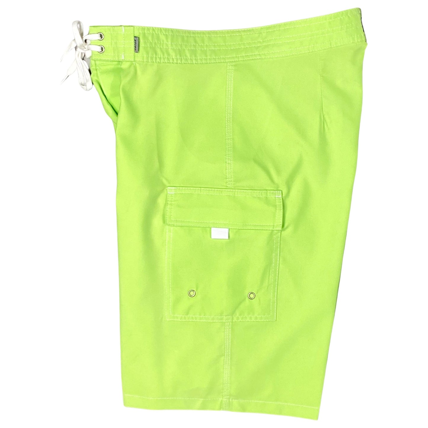 "A Solid Color" (Lime Ice) Double Cargo Pocket Board Shorts (Select Custom Outseam 18" - 28")