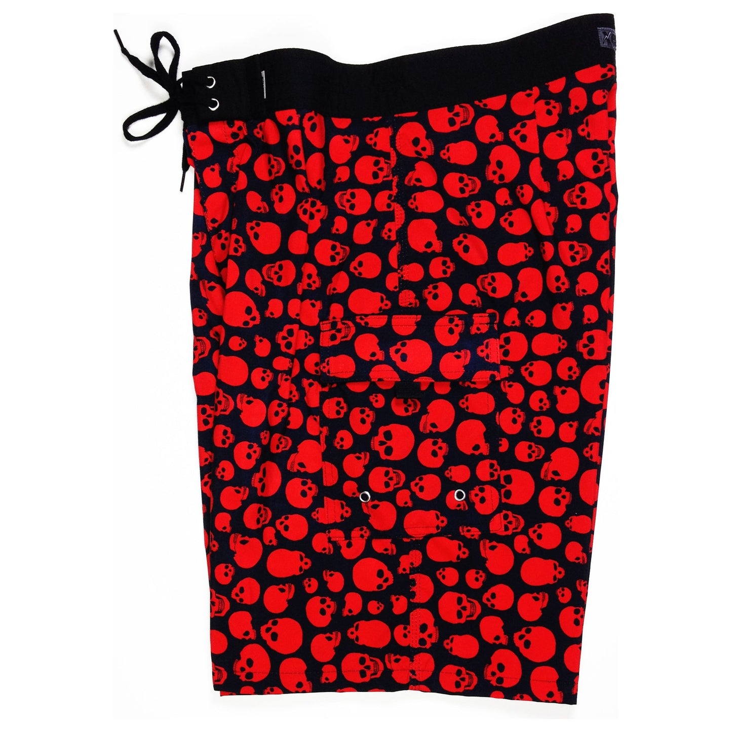 "Live to Ride" Skulls (Black + Red) Double Cargo Pocket Board Shorts (Select Custom Outseam 18" - 28")