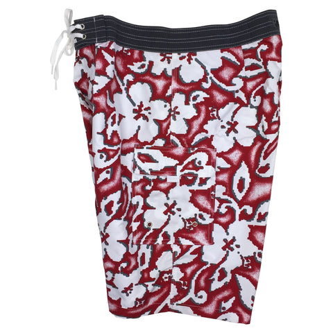 "Magnified" (Red) Double Cargo Pocket Board Shorts (Select Custom Outseam 18" - 28")