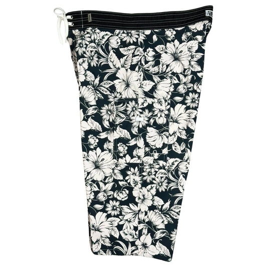 Fixed (Non Elastic) Waist Board Shorts "Vintage" (Black) Mens CUSTOM - Board Shorts World