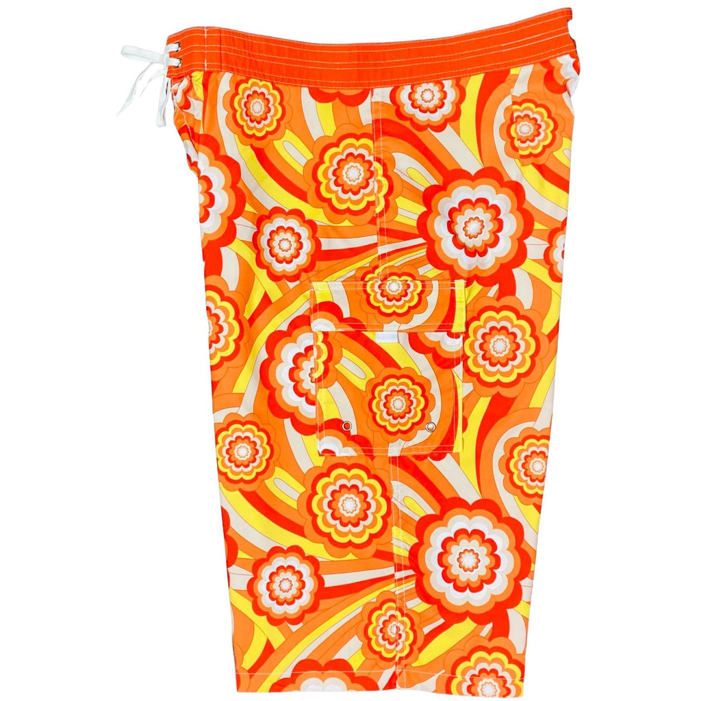 "Yellow Brick Road"(Orange) Double Cargo Pocket Board Shorts (Select Custom Outseam 18" - 28")