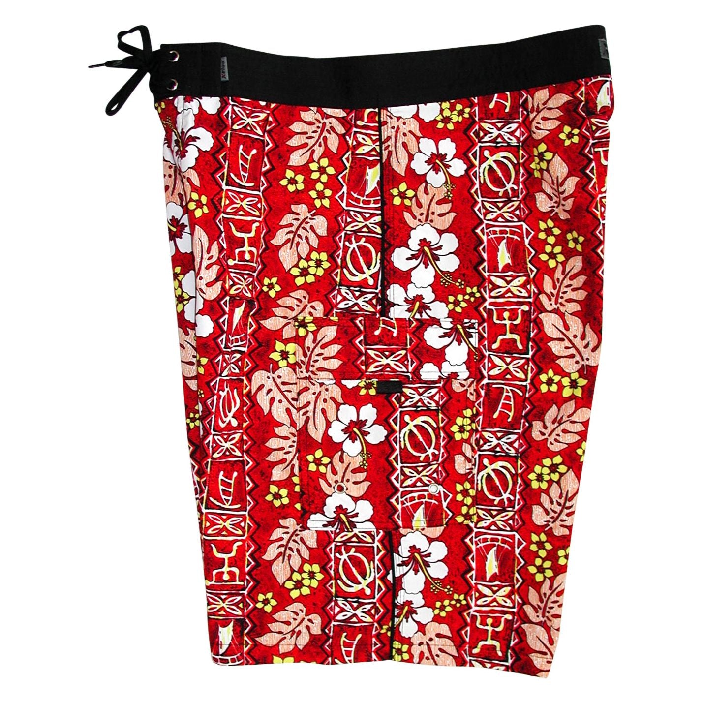 "Tortugas" (Red) Double Cargo Pocket Board Shorts (Select Custom Outseam 17" - 30") - Board Shorts World