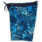 "Pacific Whim" (Blue) Build-Your-Own 100% Cotton Men's Board Shorts - Board Shorts World