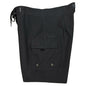 !!Solid Black + Black Stitching | M's NON-Elastic Waist Board Shorts | Retro Short Length