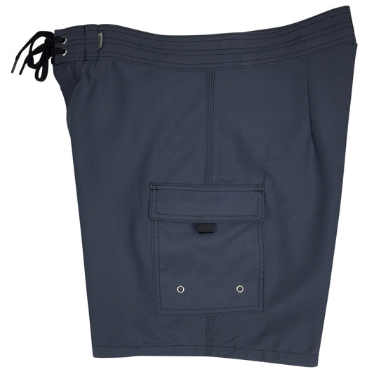 "Manoa" SOLID Charcoal Build-Your-Own 100% Cotton Men's Board Shorts - Board Shorts World