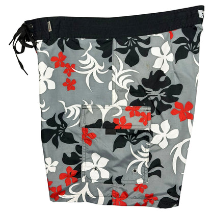!!! Shadow Reef | M's NON-Elastic Waist Board Shorts | Retro Short Length