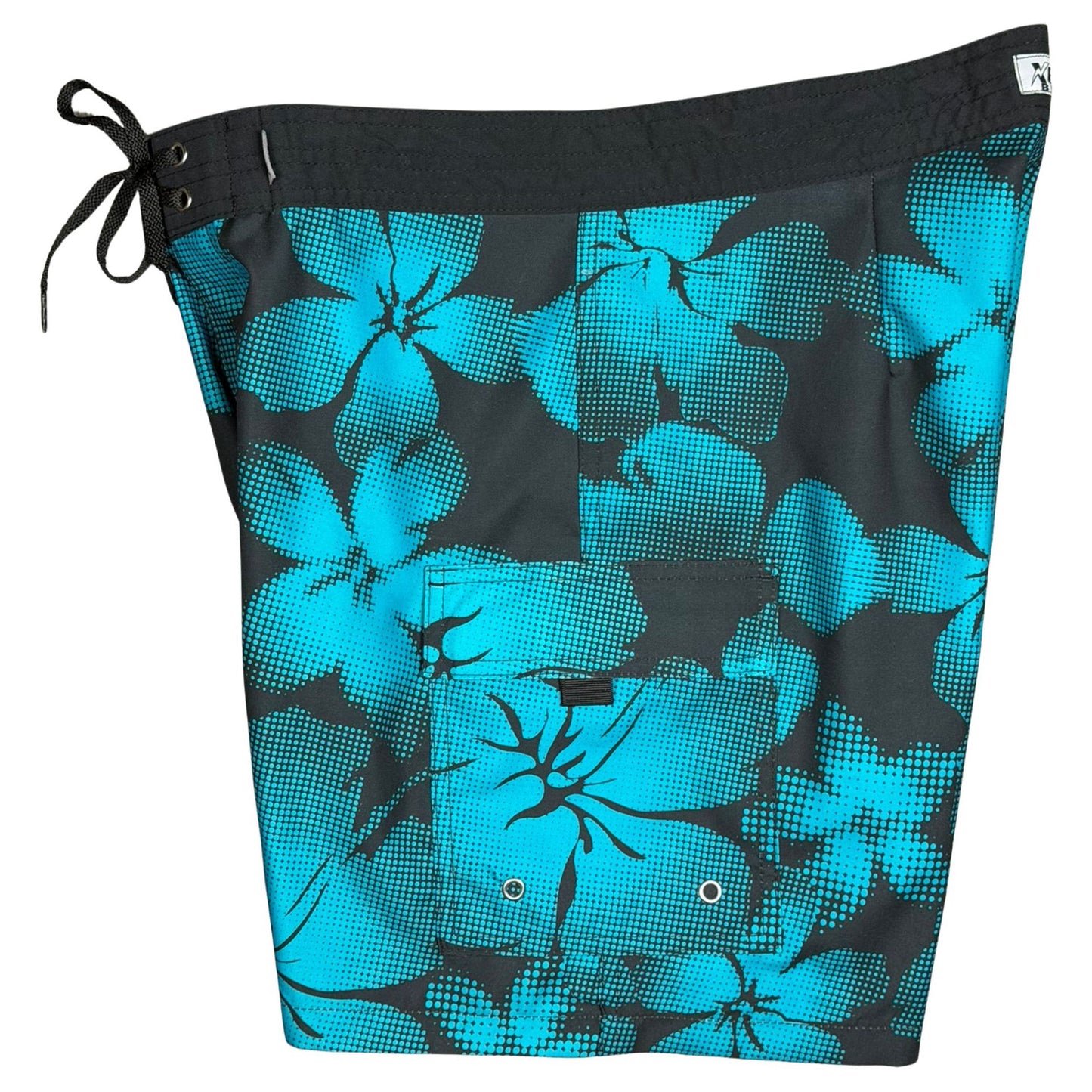 !Midnight Tropics | M's NON-Elastic Waist Board Shorts | Retro Short Length