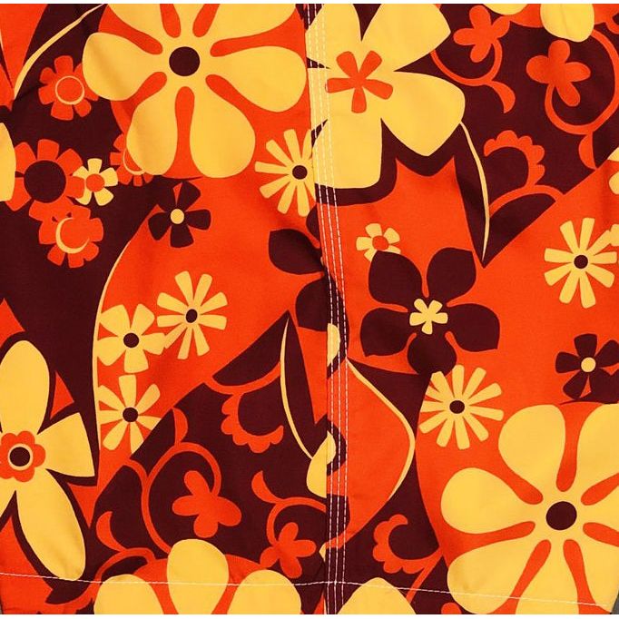 "Rum Runner" (Orange) Men's Elastic Waist Swim Trunks w/ on-seam Pockets (Select Custom Outseam 17" - 30") - Board Shorts World