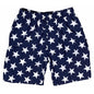 "Star Struck" (Navy) Men's Elastic Waist Swim Trunks w/ on-seam Pockets (Select Custom Outseam 18" - 28")