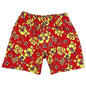 "Warming Trend" (Red + Yellow) Men's Elastic Waist Swim Trunks w/ on-seam Pockets (Select Custom Outseam 18" - 28")