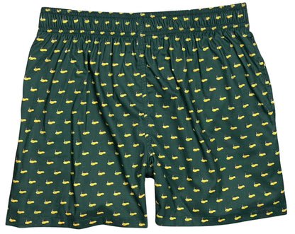 Aim for the Green | 100% Natural Cotton M's Swim Trunks | Elastic | Side Pockets | Build Your Own