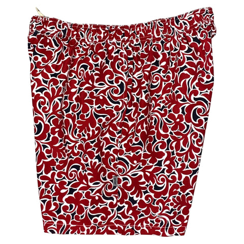"Bullwinkle" Mens Swim Trunks (with mesh liner) - 17" Outseam / 4.5" Inseam (Red)