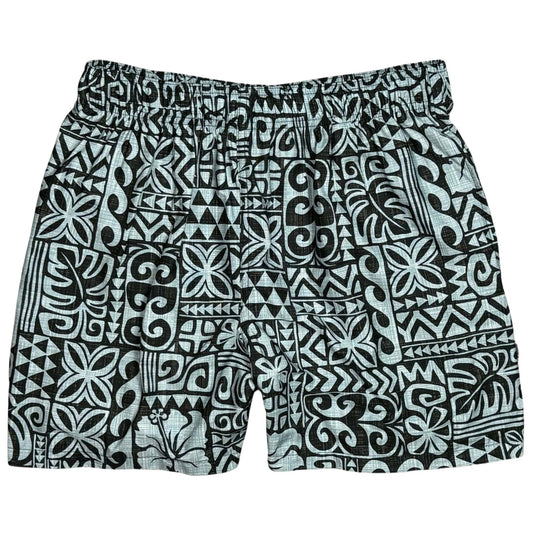 Island Code | 100% Natural Cotton M's Swim Trunks | Elastic | Side Pockets | Build Your Own