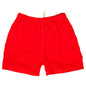 !Solid Red | M's ELASTIC Waist Swim Trunks | Retro Short Length