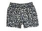 "Live to Ride" Skulls Print Mens Swim Trunks (with mesh liner) - 17" Outseam / 4.5" Inseam (Black+Charcoal)