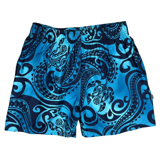 Pacific Which | M's ELASTIC Waist Swim Trunks | Retro Short Length