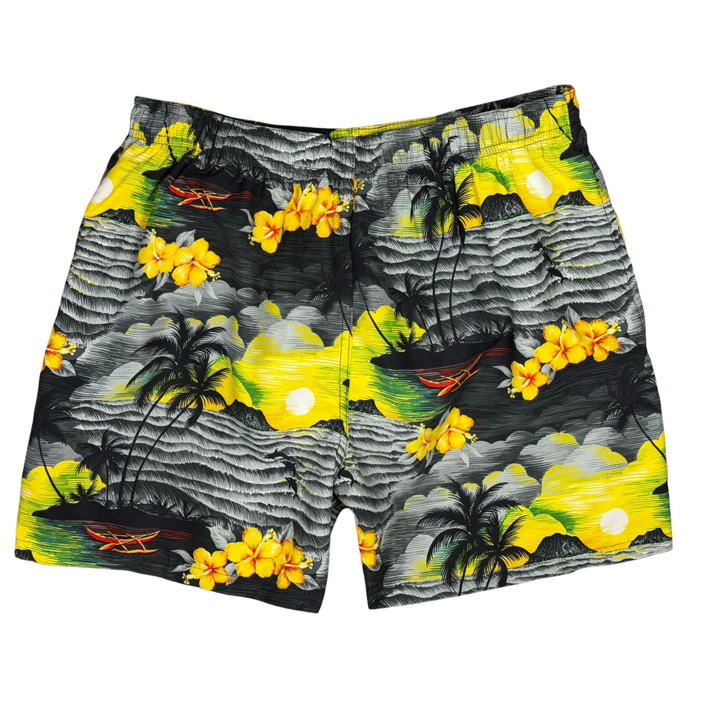 !Picture This | M's ELASTIC Waist Swim Trunks | Retro Short Length
