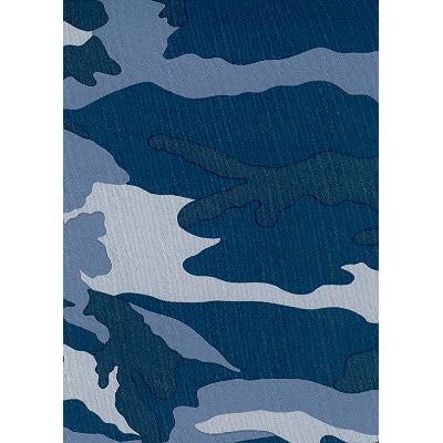 "Stealth Fanatic" Camo (Blue) Men's Elastic Waist Board Shorts w/ on-seam Pockets (Select Custom Outseam 18" - 28")